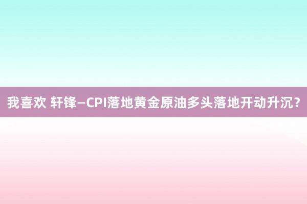 我喜欢 轩锋—CPI落地黄金原油多头落地开动升沉？