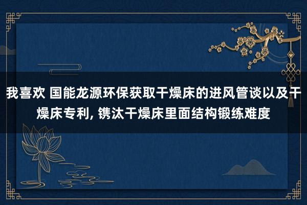 我喜欢 国能龙源环保获取干燥床的进风管谈以及干燥床专利， 镌汰干燥床里面结构锻练难度
