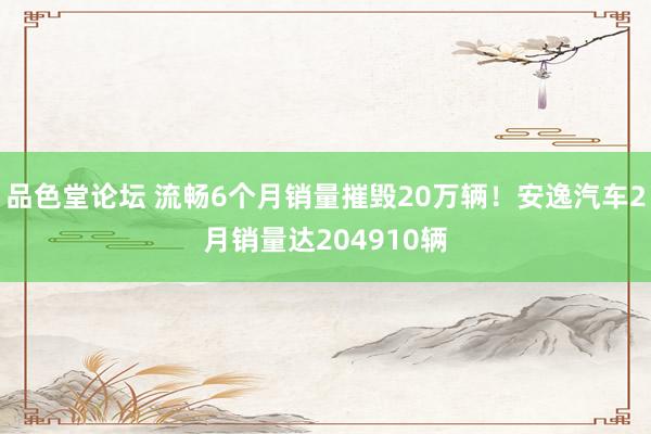 品色堂论坛 流畅6个月销量摧毁20万辆！安逸汽车2月销量达204910辆